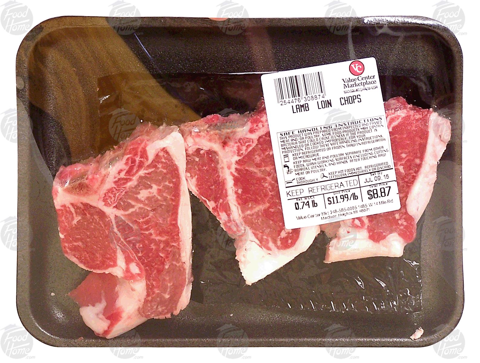 Value Center Market  lamb loin chops, price per pound Full-Size Picture